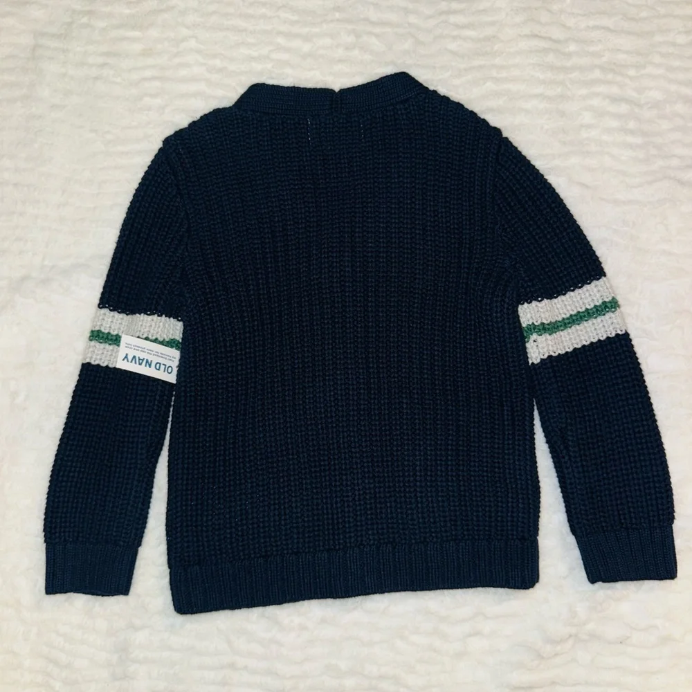 Old Navy Blue Knit Cardigan with Stripes